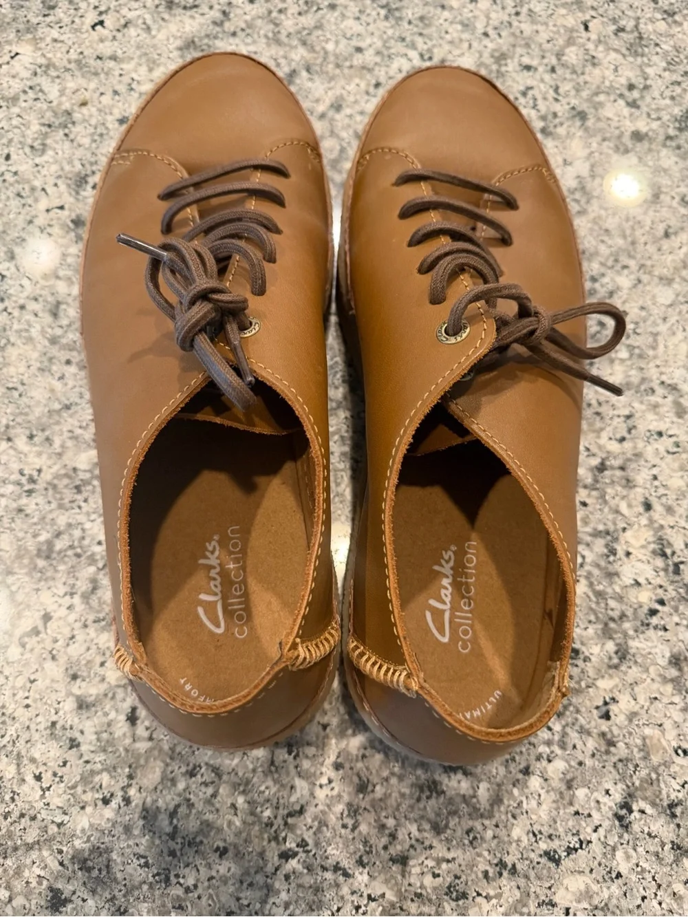Clarks Men's Brown Leather Lace-Up Derby Sneakers